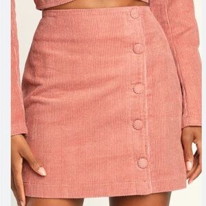 Lulu's Blush Corduroy Mini Skirt